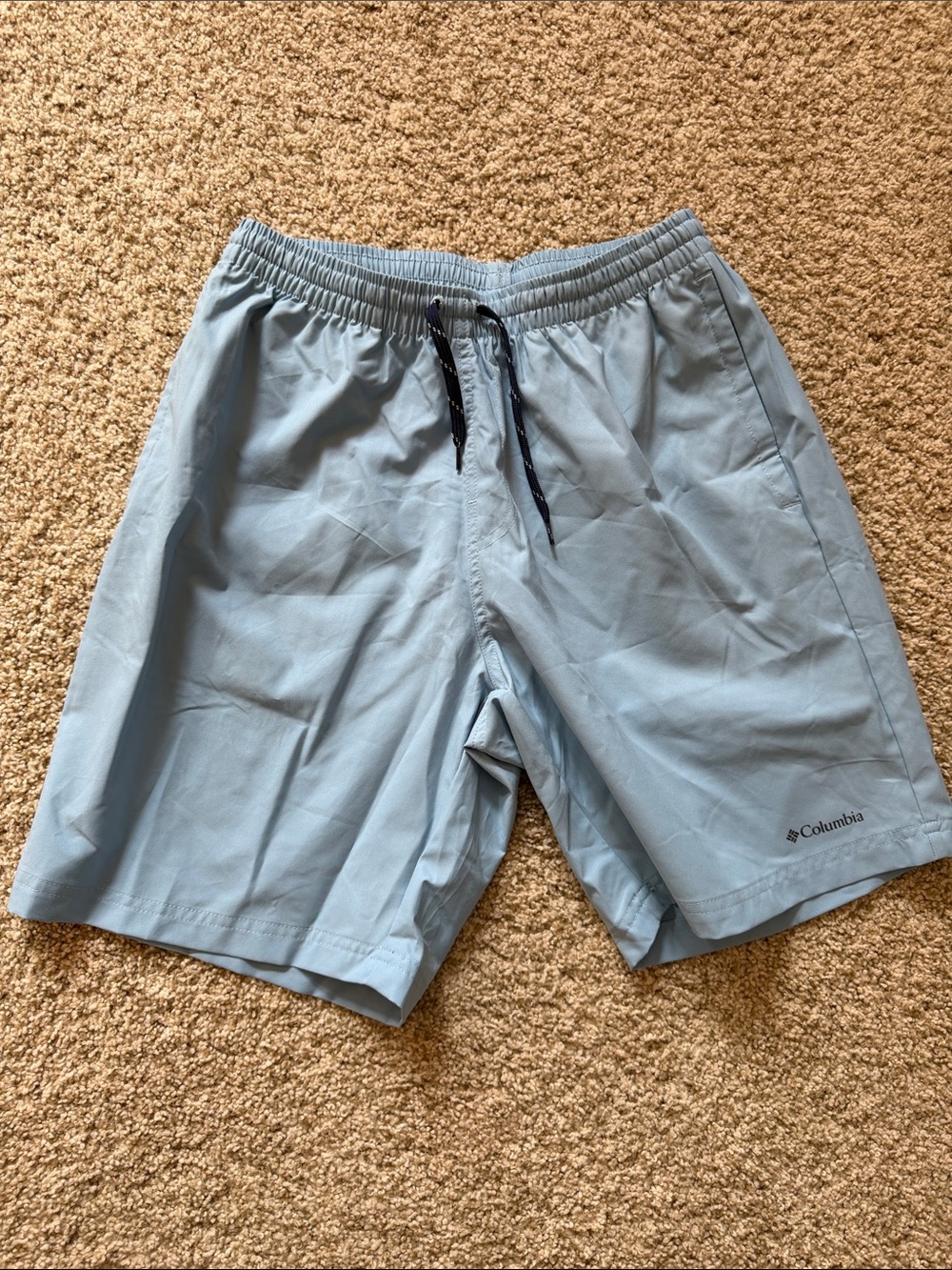Columbia Light Blue Men's Swim Trunks with Drawstring